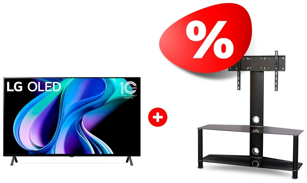 Комплект OLED телевизор LG OLED65A3RLA + ТВ тумба Mart Аврора 42″ 