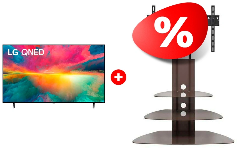 Комплект QNED телевизор LG 75QNED756RA + ТВ тумба Mart Плаза-Консоль 50″ 