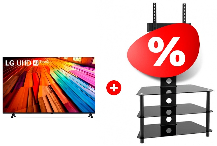 Жиынтық LG LED теледидары 55UT80006LA + ARG сөресі TP2003S 47″ 