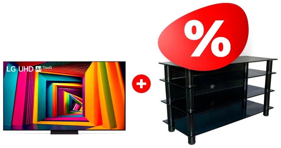 Комплект LED телевизор LG 55UT91006LA + ТВ тумба Стеклокомплекс ТV-SR 920/4 