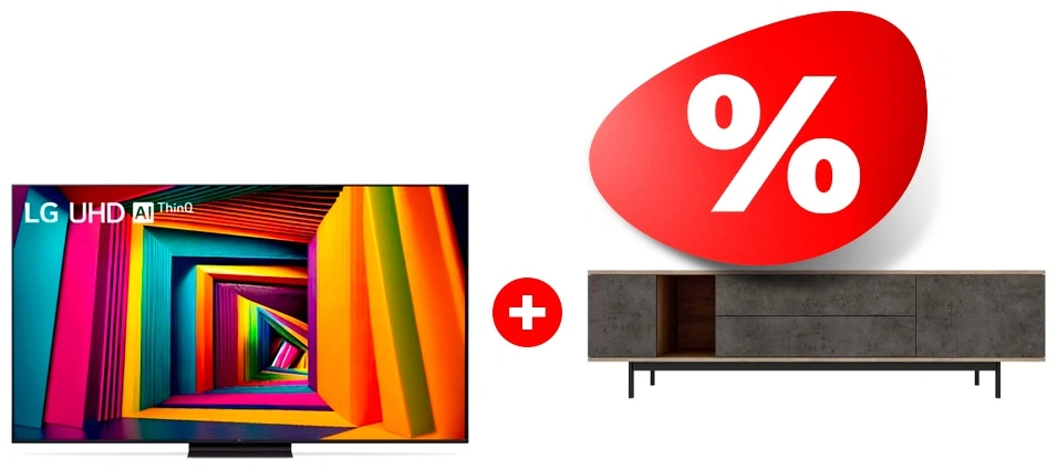 Комплект LED телевизор LG 55UT91006LA + ТВ тумба MART Агат 1800 85″ 