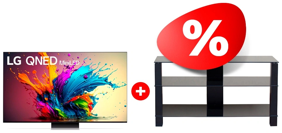 Комплект QNED телевизор LG 65QNED91T6A + ТВ тумба Mart Рим 46″ 