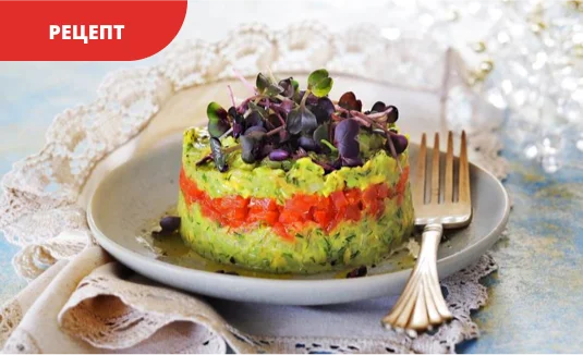 Рецепт салата с авокадо и красной рыбой