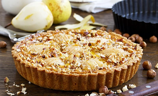 Рецепт песочного пирога с грушей