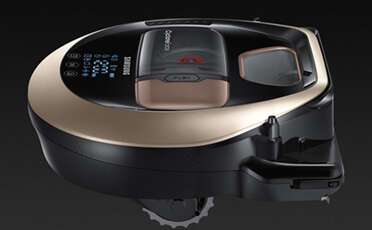 A close-up image of a POWERbot VR7000 device’s wheels.