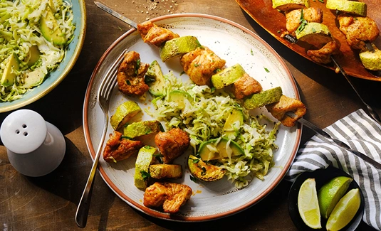 Рецепт шашлыка из индейки с кабачками