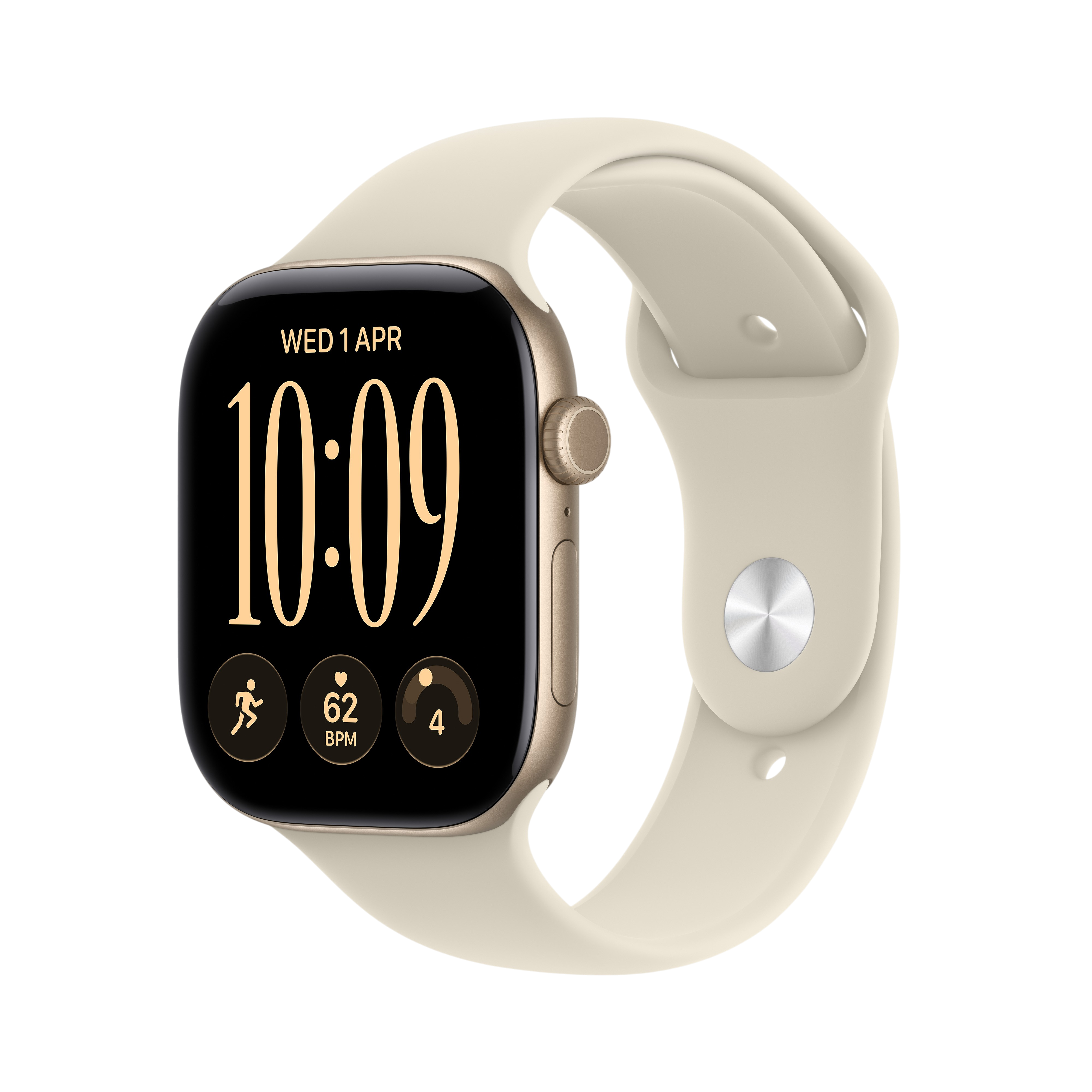 Apple Watch Series 12 42 мм — Light Gold Alu / Sand Sport Band