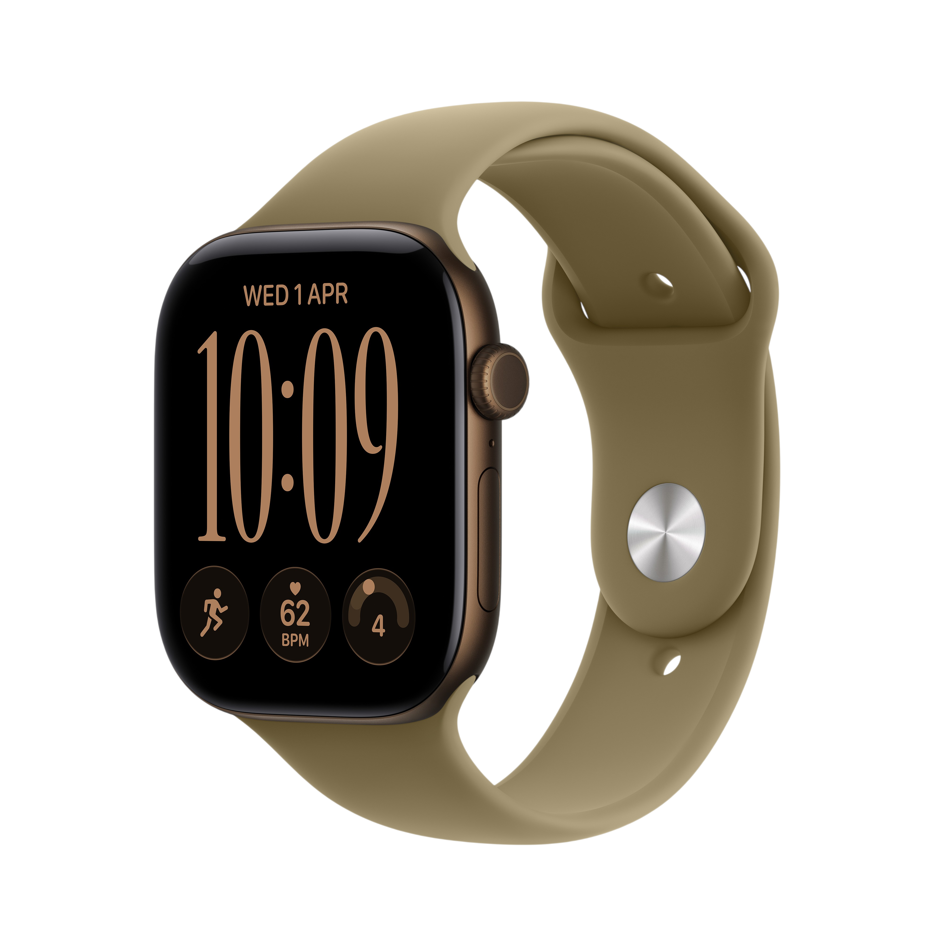 Apple Watch Series 12 42 мм — Dark Bronze Alu / Olive Sport Band