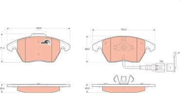 Колодки TRW передние GDB1550 4 шт купить,NaN