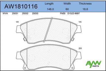 Колодки Aywiparts передние AW1810116 купить,NaN