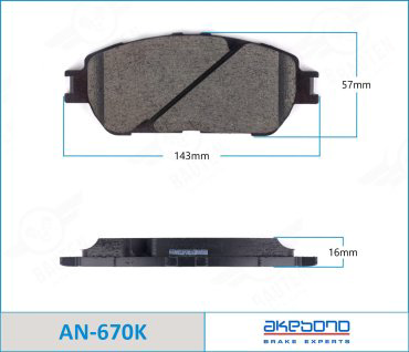 Колодки AKEBONO передние AN670K 4 шт купить,NaN
