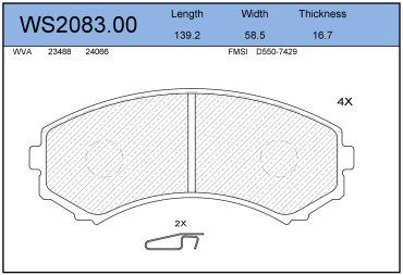 Колодки Jeenice передние WS2083.00 купить,NaN