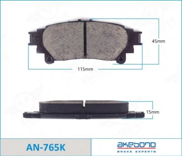 Колодки AKEBONO задние AN-765K 4 шт купить,NaN