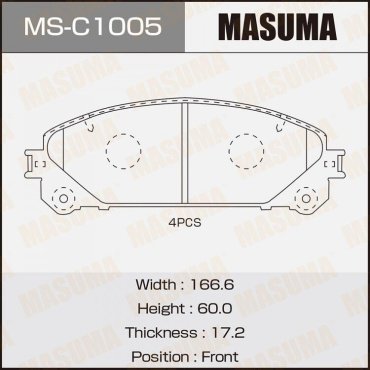 Колодки MASUMA передние MS-C1005 4 шт купить,NaN