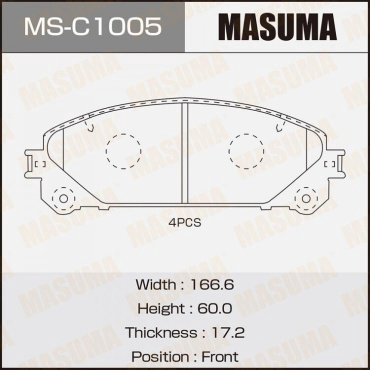 Колодки MASUMA передние MS-C1005 4 шт купить,NaN