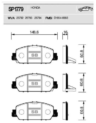 Колодки HI-Q передние SP1779 4 шт купить,NaN