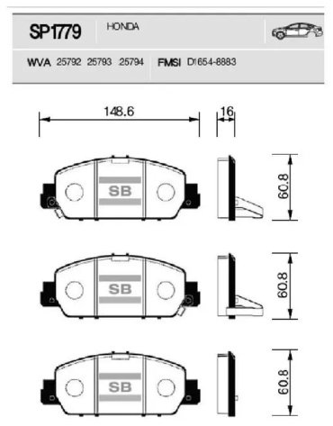 Колодки HI-Q передние SP1779 4 шт купить,NaN