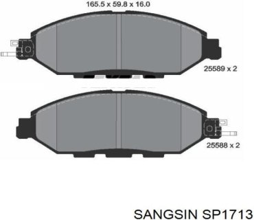 Колодки Sangsin Brake передние SP1713 купить,NaN