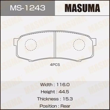 Колодки MASUMA задние MS-1243 купить,NaN