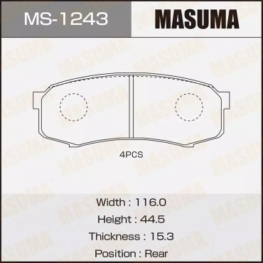 Колодки MASUMA задние MS-1243 купить,NaN