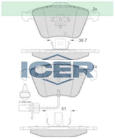 Колодки ICER передние 181654 4 шт купить,NaN