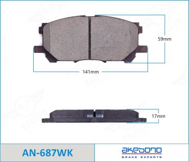 Колодки AKEBONO передние AN-687WK купить,NaN