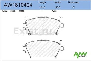 Колодки Aywiparts передние AW1810404 4 шт купить,NaN