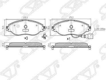 Колодки SAT передние ST8V0698151C купить,NaN