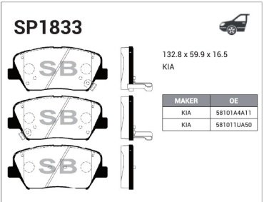 Колодки HI-Q передние SP1833 купить,NaN