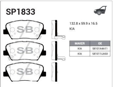 Колодки HI-Q передние SP1833 купить,NaN