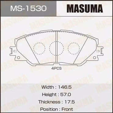 Колодки MASUMA передние MS-1530