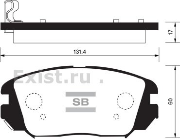 Колодки Sangsin Brake передние SP1182 1 шт
