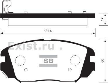 Колодки Sangsin Brake передние SP1182 1 шт