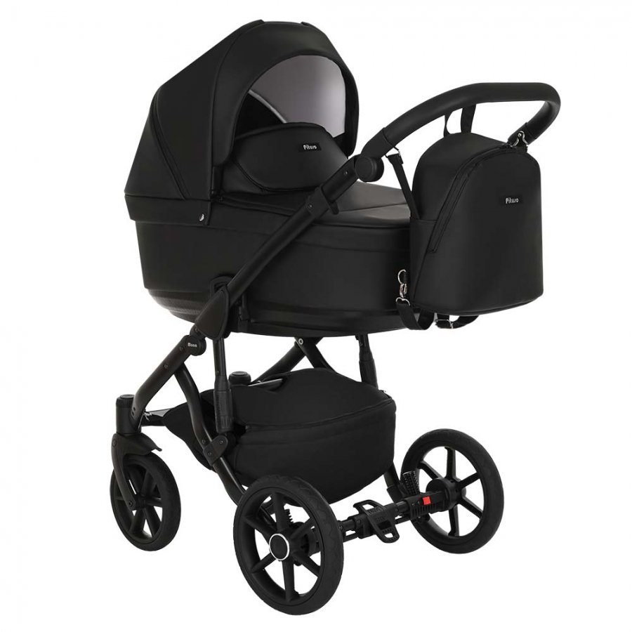Коляска 2в1 Pituso Moon Кожа Black  купить,NaN