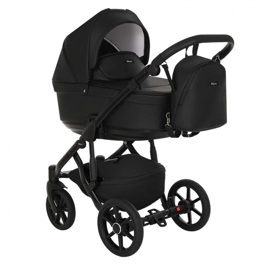 Коляска 2в1 Pituso Moon Кожа Black  купить,NaN