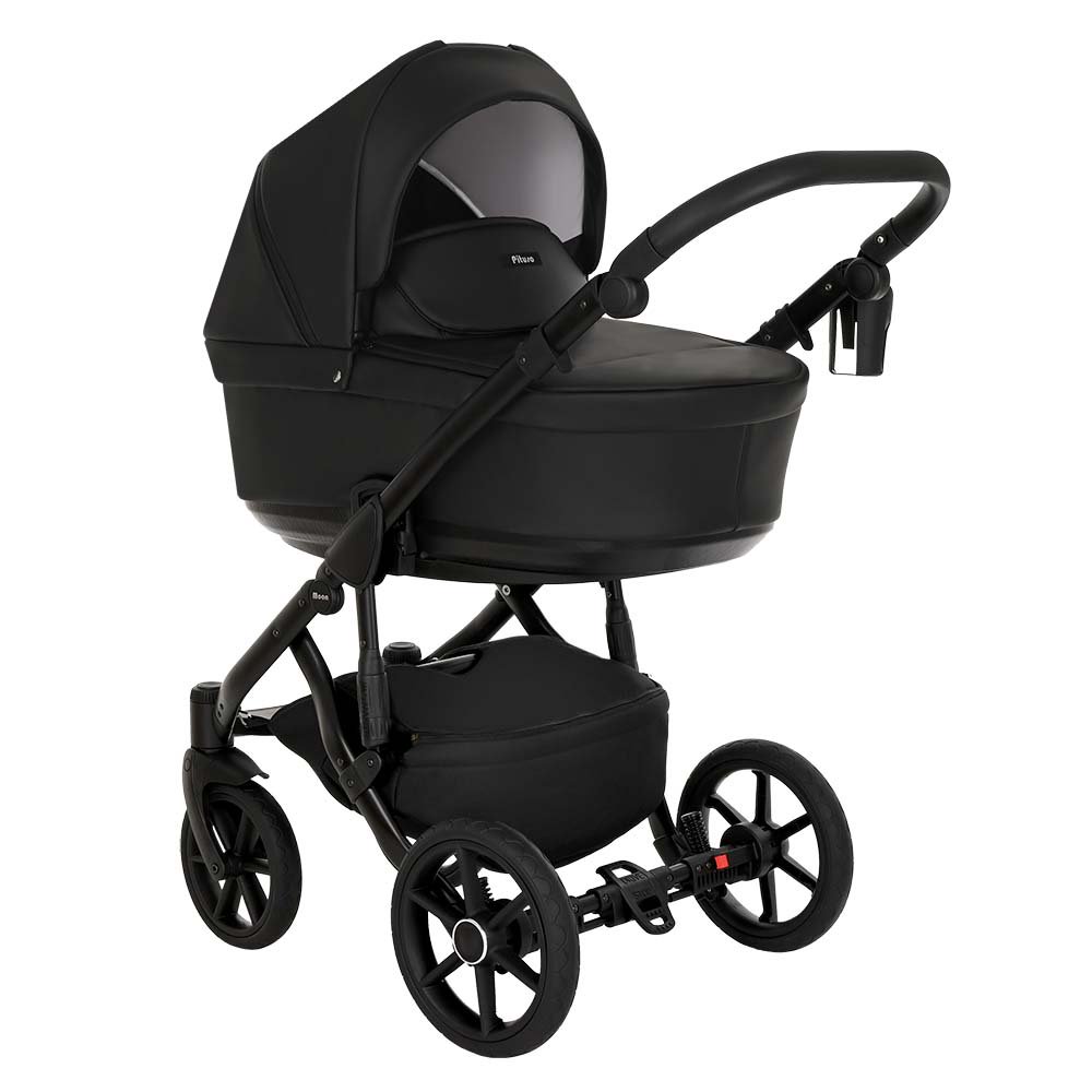 Коляска 2в1 Pituso Moon Кожа Black  купить,NaN