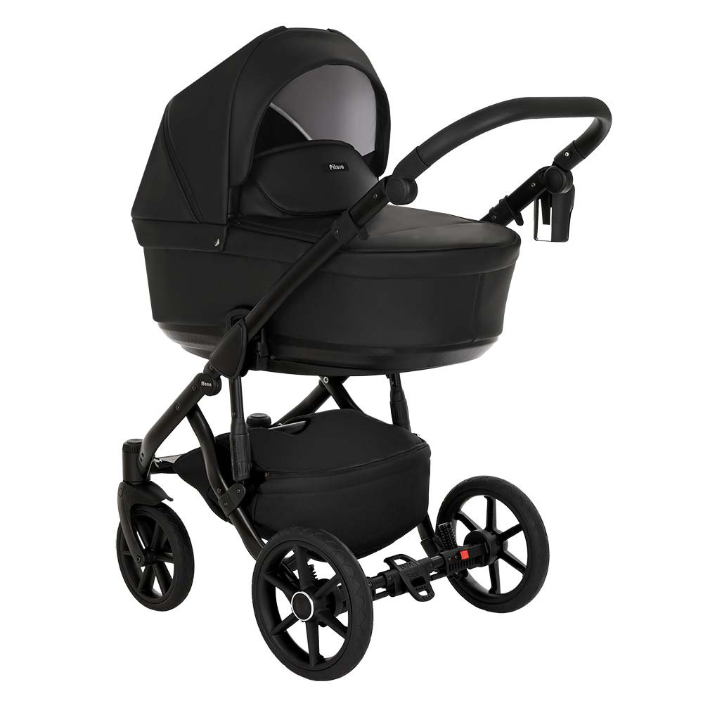 Коляска 2в1 Pituso Moon Кожа Black  купить,NaN