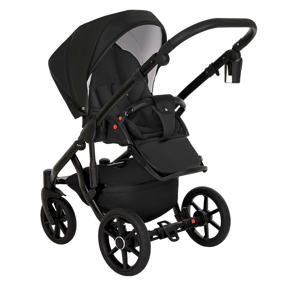Коляска 2в1 Pituso Moon Кожа Black  купить,NaN