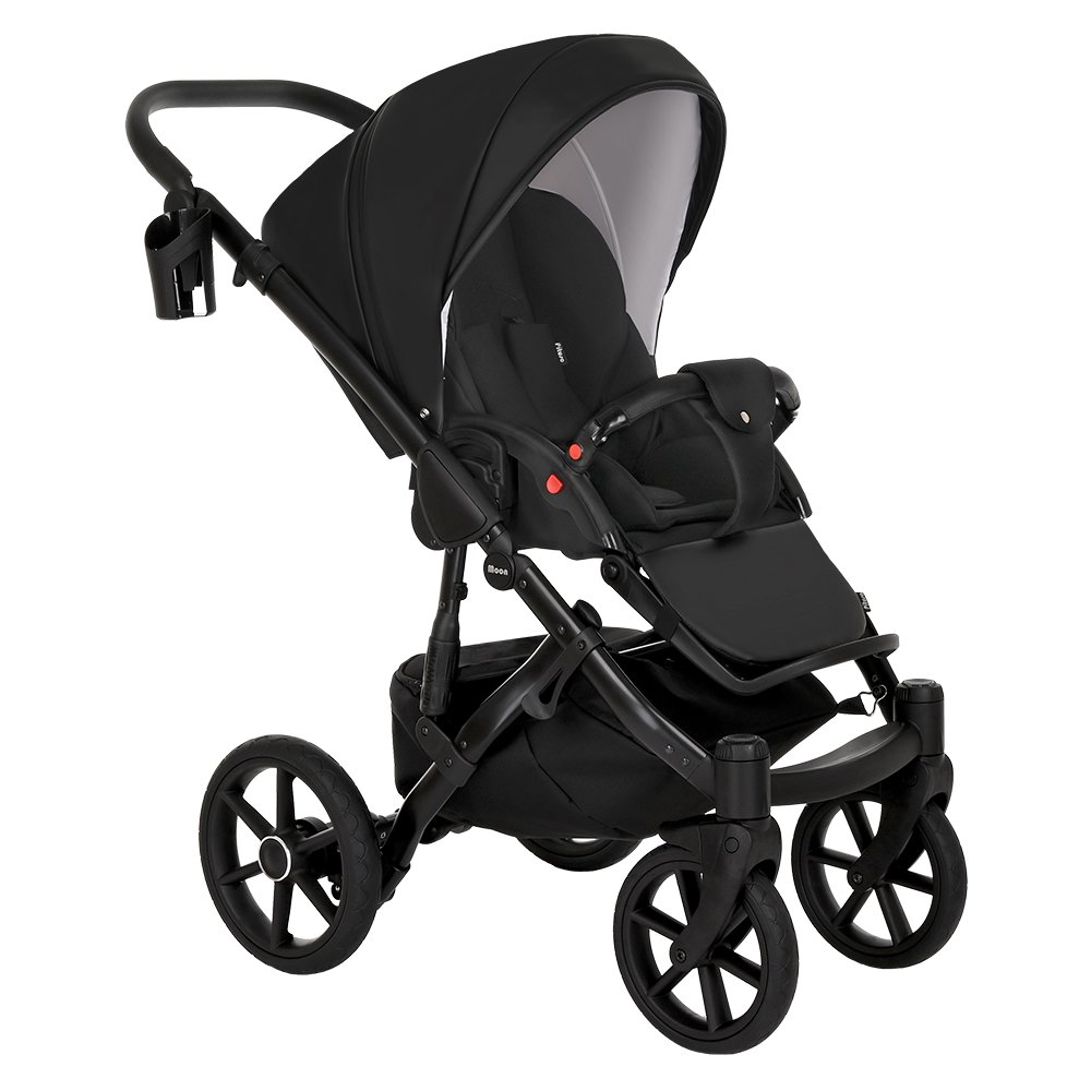Коляска 2в1 Pituso Moon Кожа Black  купить,NaN