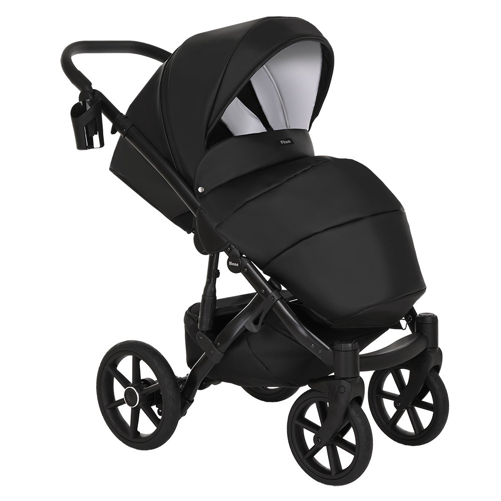 Коляска 2в1 Pituso Moon Кожа Black  купить,NaN