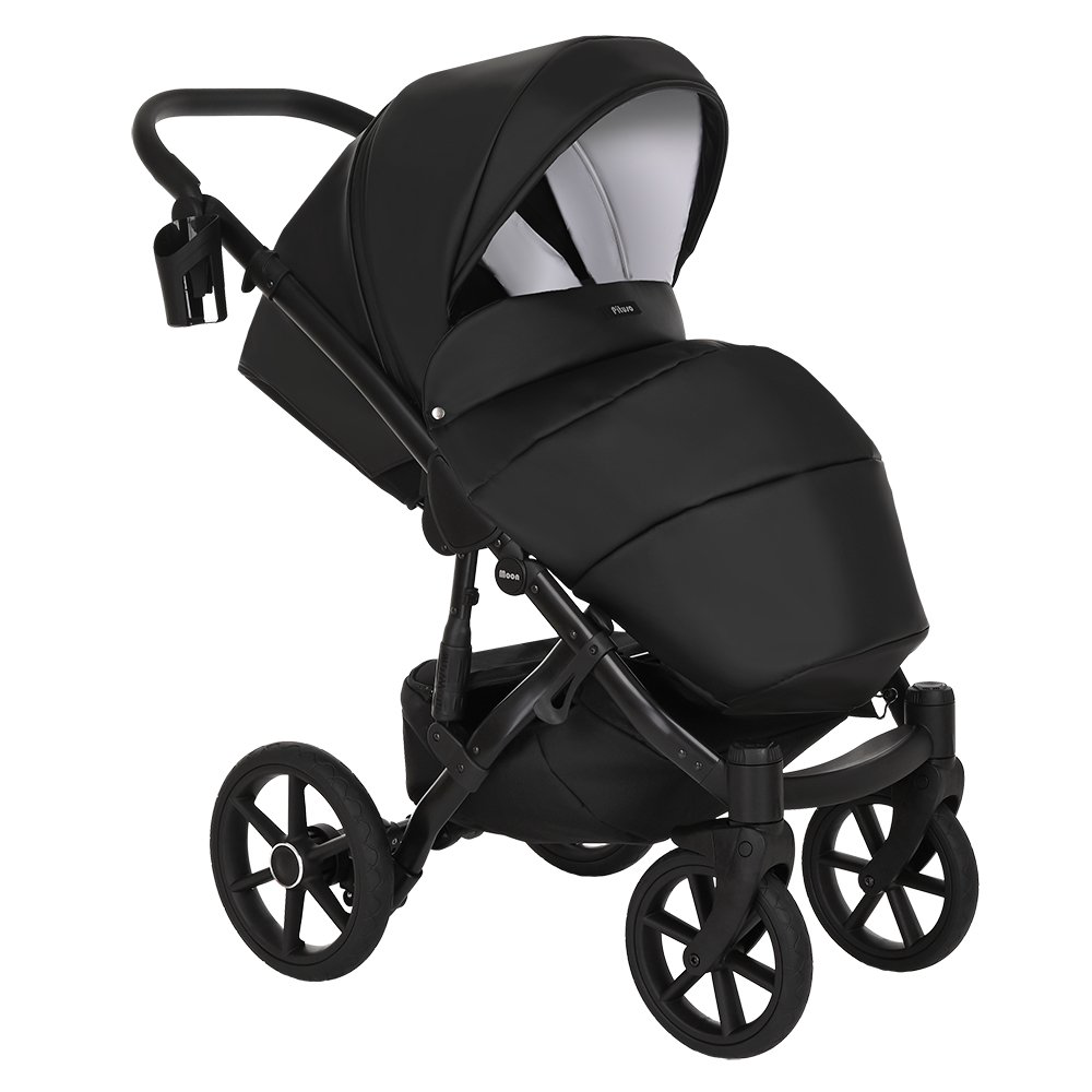 Коляска 2в1 Pituso Moon Кожа Black  купить,NaN