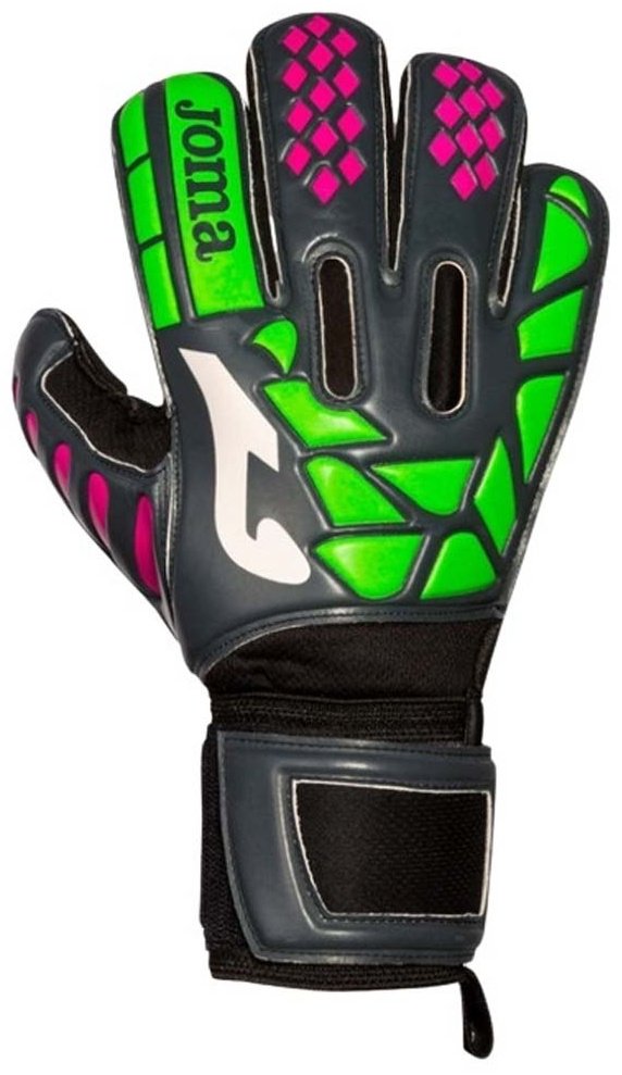 Joma перчатки футбольные Premier//10, black green купить,29900