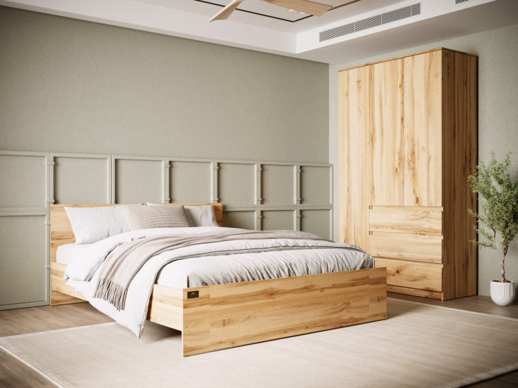 Спальный гарнитур Мебель Азии Мори 120 Фрейя 160 3 коричневый с матрасом купить,226990