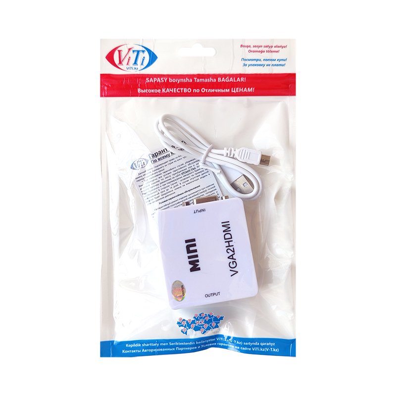 Адаптер ViTi VGA2HDMI белый купить,2827