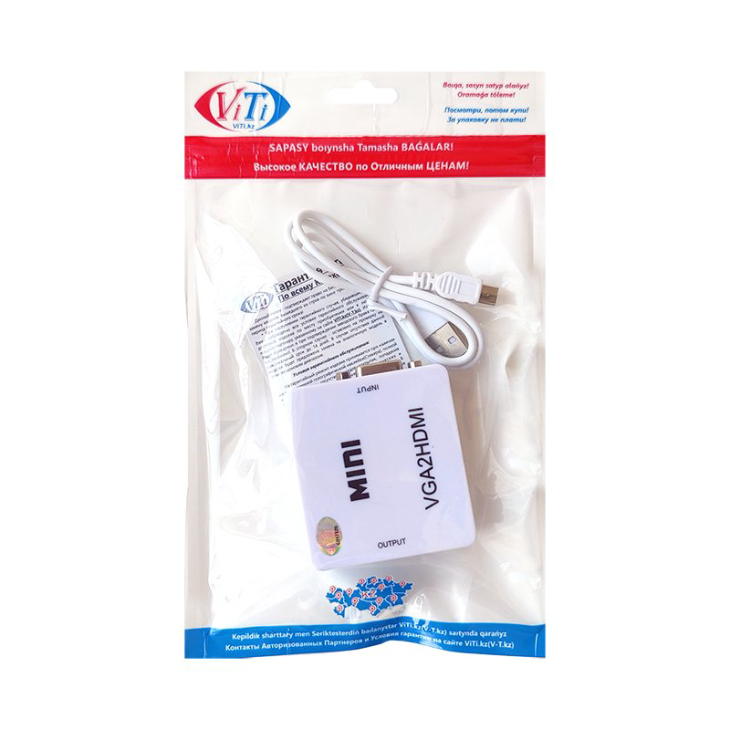 Адаптер ViTi VGA2HDMI белый купить,2827