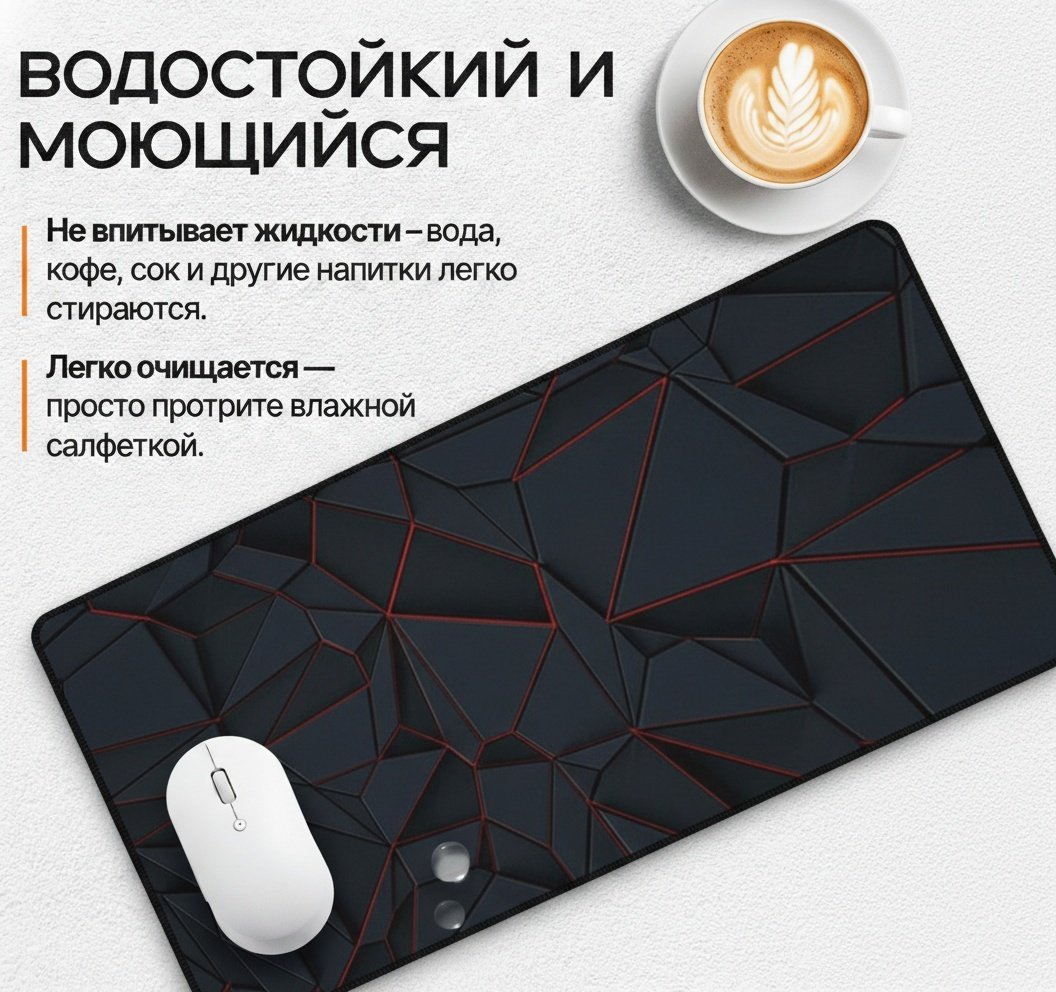 Коврик для мыши I-Lin C-165 Темная геометрия 900x400x3 мм черный