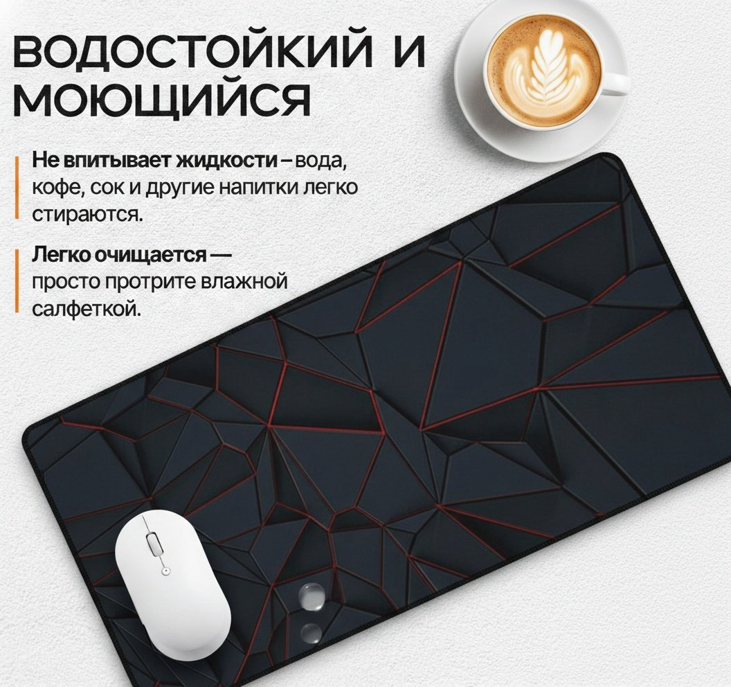 Коврик для мыши I-Lin C-165 Темная геометрия 900x400x3 мм черный купить,NaN