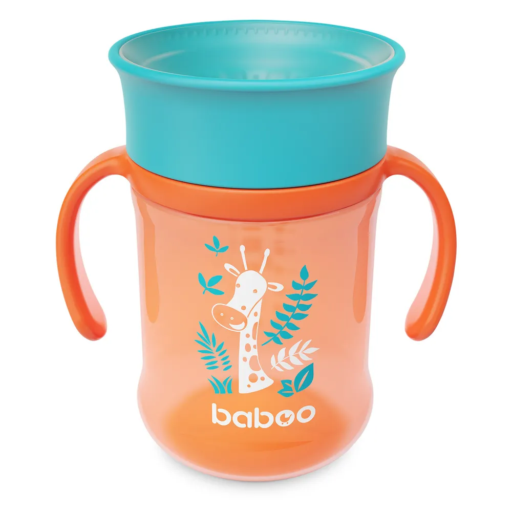 Поильник Baboo Safari 360° 6м+ 300 мл оранжевый 