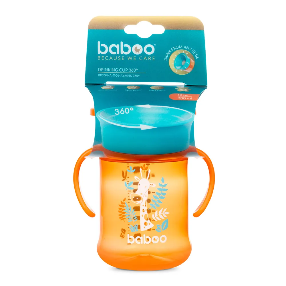 Поильник Baboo Safari 360° 6м+ 300 мл оранжевый  купить,NaN