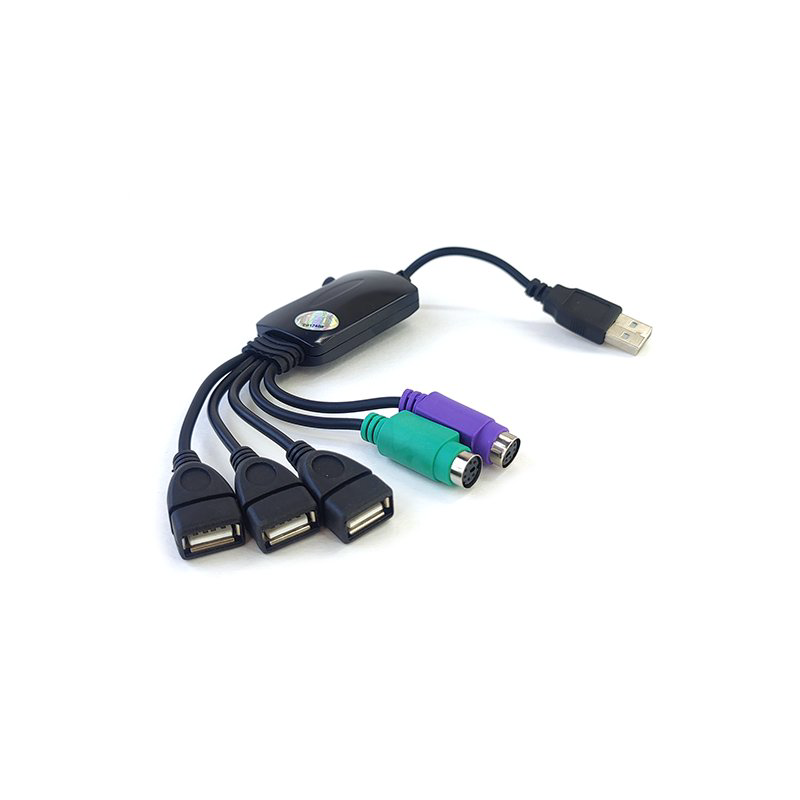 USB Hub 3 PORTS + 2 PS/2 Viti HU215 черный купить,1991